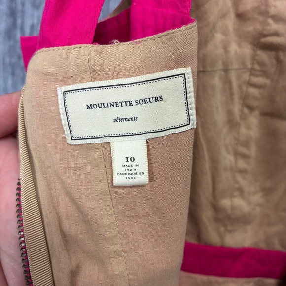 Anthropologie Moulinette Soeurs Rhododendron Pink Eyelet Dress Sz 10 - Picture 3 of 12